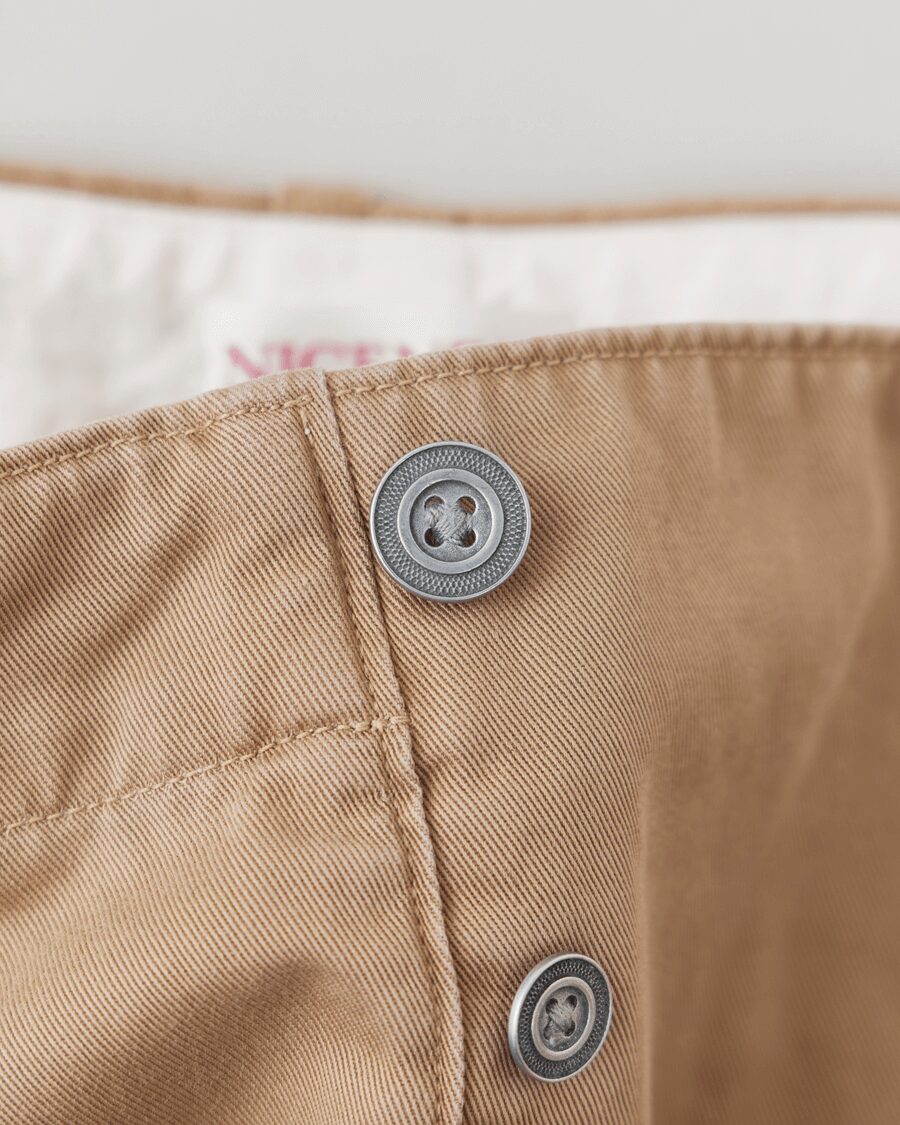 NICENESS　AGED-EFFECT CHINO RESIZED CHINO TROUSERS “ALBARN”