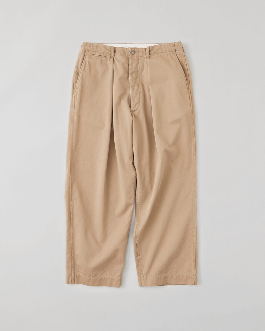 NICENESS　AGED-EFFECT CHINO RESIZED CHINO TROUSERS “ALBARN”