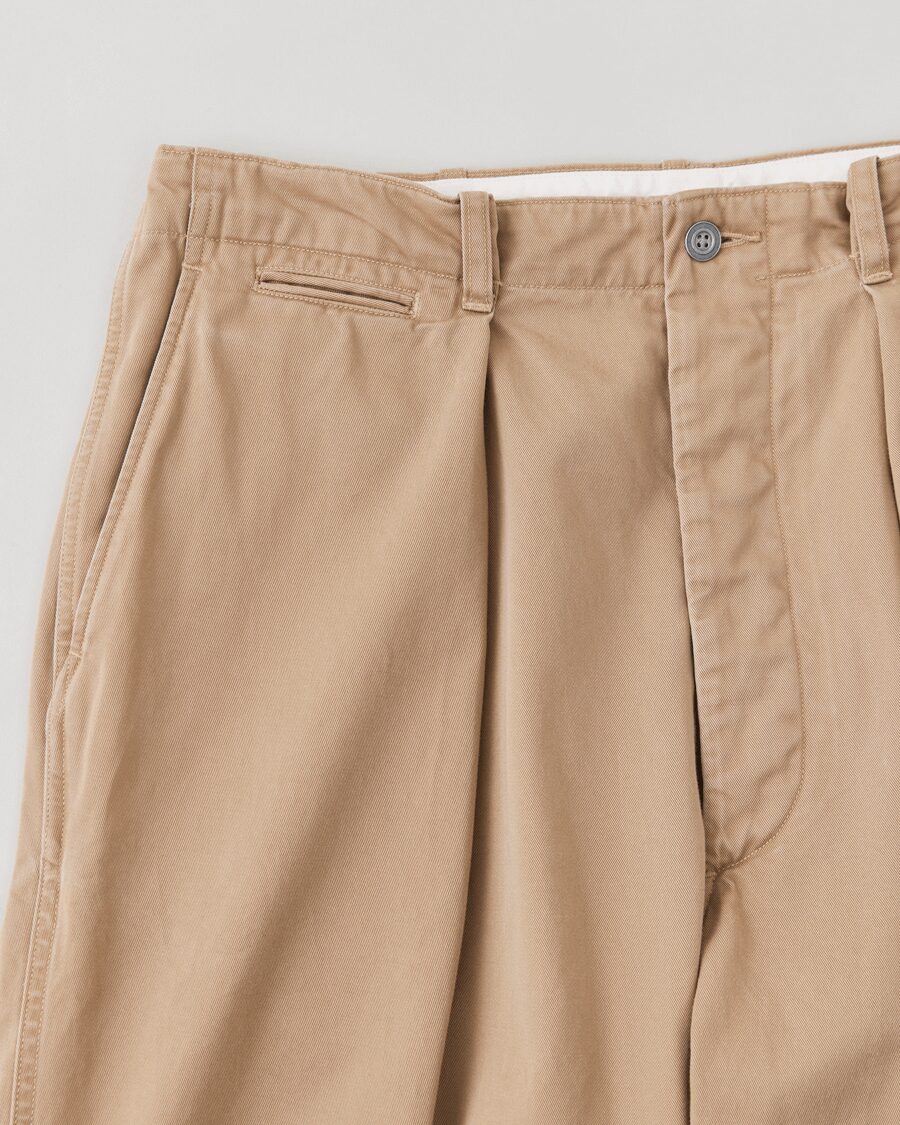 NICENESS　AGED-EFFECT CHINO RESIZED CHINO TROUSERS “ALBARN”