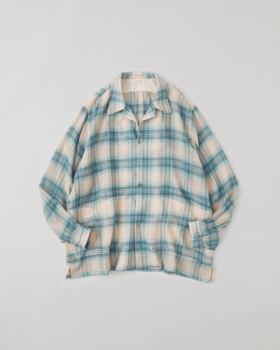 NICENESS　MULTI-COLOR OMBRE OPEN COLLAR JACKET SHIRT “THOM”