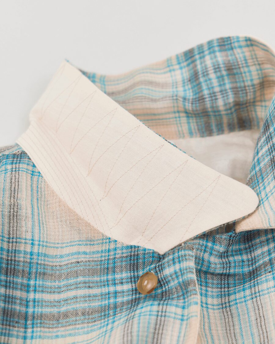 NICENESS　MULTI-COLOR OMBRE OPEN COLLAR JACKET SHIRT “THOM”