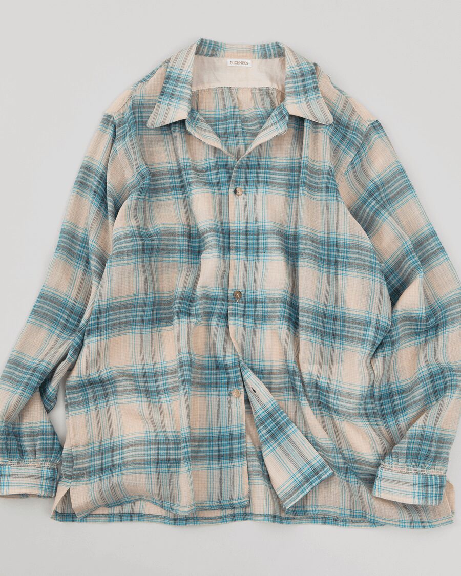 NICENESS　MULTI-COLOR OMBRE OPEN COLLAR JACKET SHIRT “THOM”