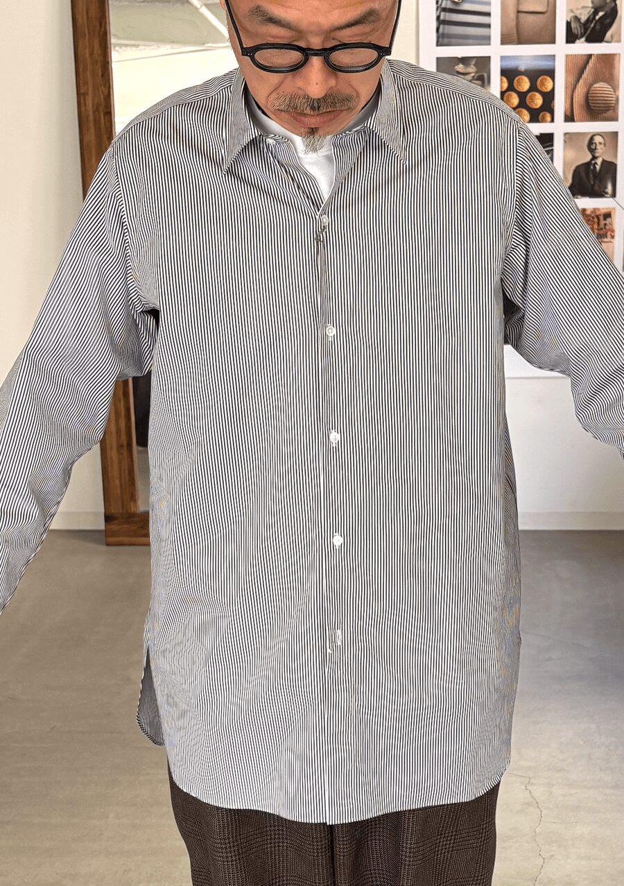 HEUGN　SHRIT121 “James” Black Stripe