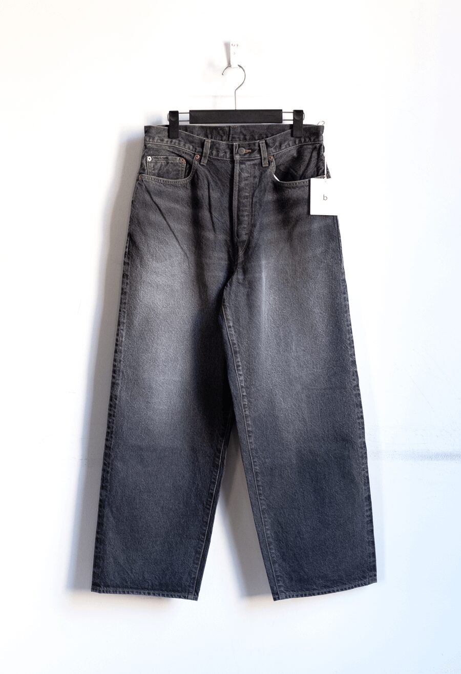 blurhms ROOTSTOCK　13.5oz Denim Pants Wide USED-Sulfur Black