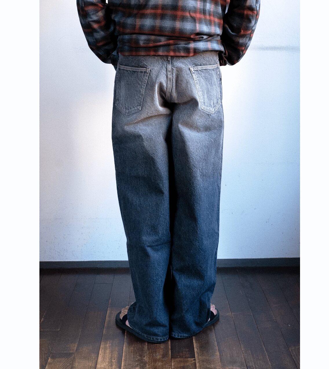 blurhms ROOTSTOCK　13.5oz Denim Pants Wide USED-Sulfur Black