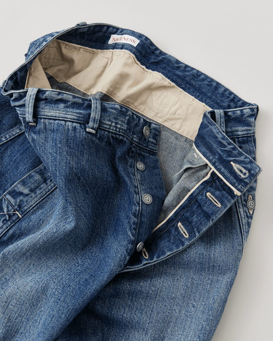 NICENESS　AGED-EFFECT DENIM TROUSERS “I.MARR”