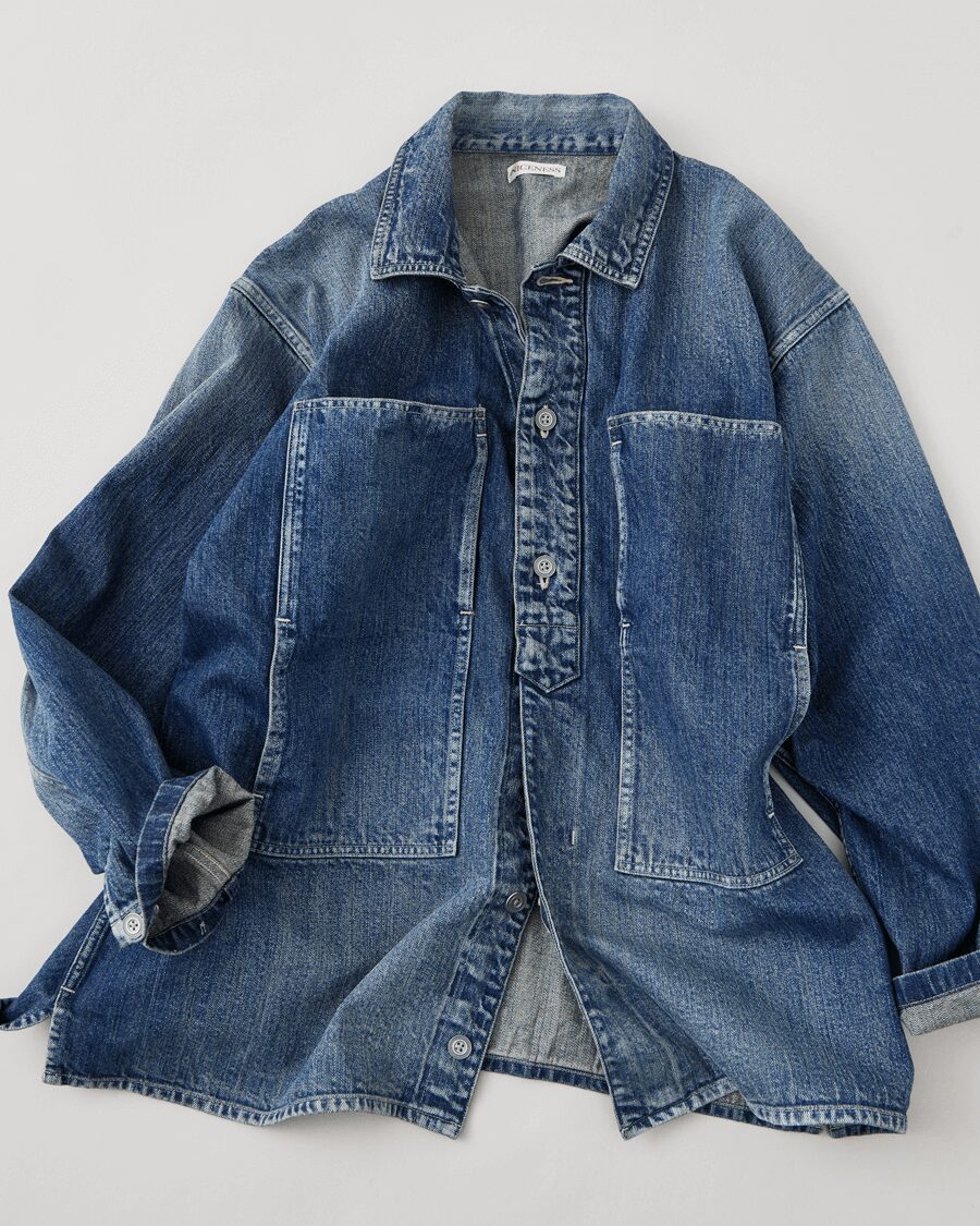NICENESS　AGED-EFFECT DENIM JACKET “I.COXON”