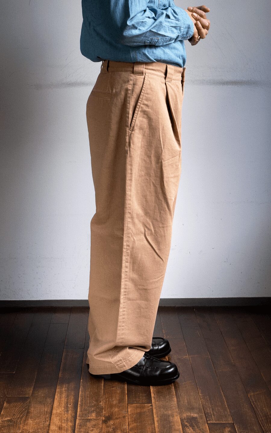 kiivu　Pigment Print Chino Cloth Tapered Trousers