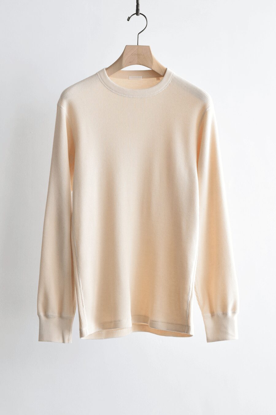 COMOLI　コットンカシミヤ ワッフル長袖クルー