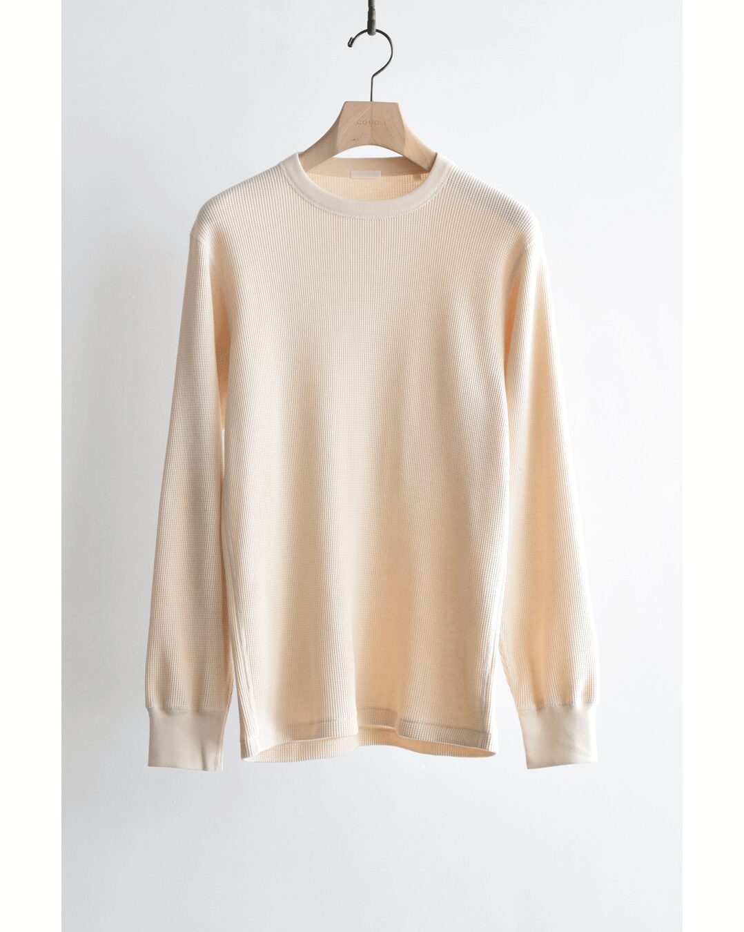 COMOLI　コットンカシミヤ ワッフル長袖クルー