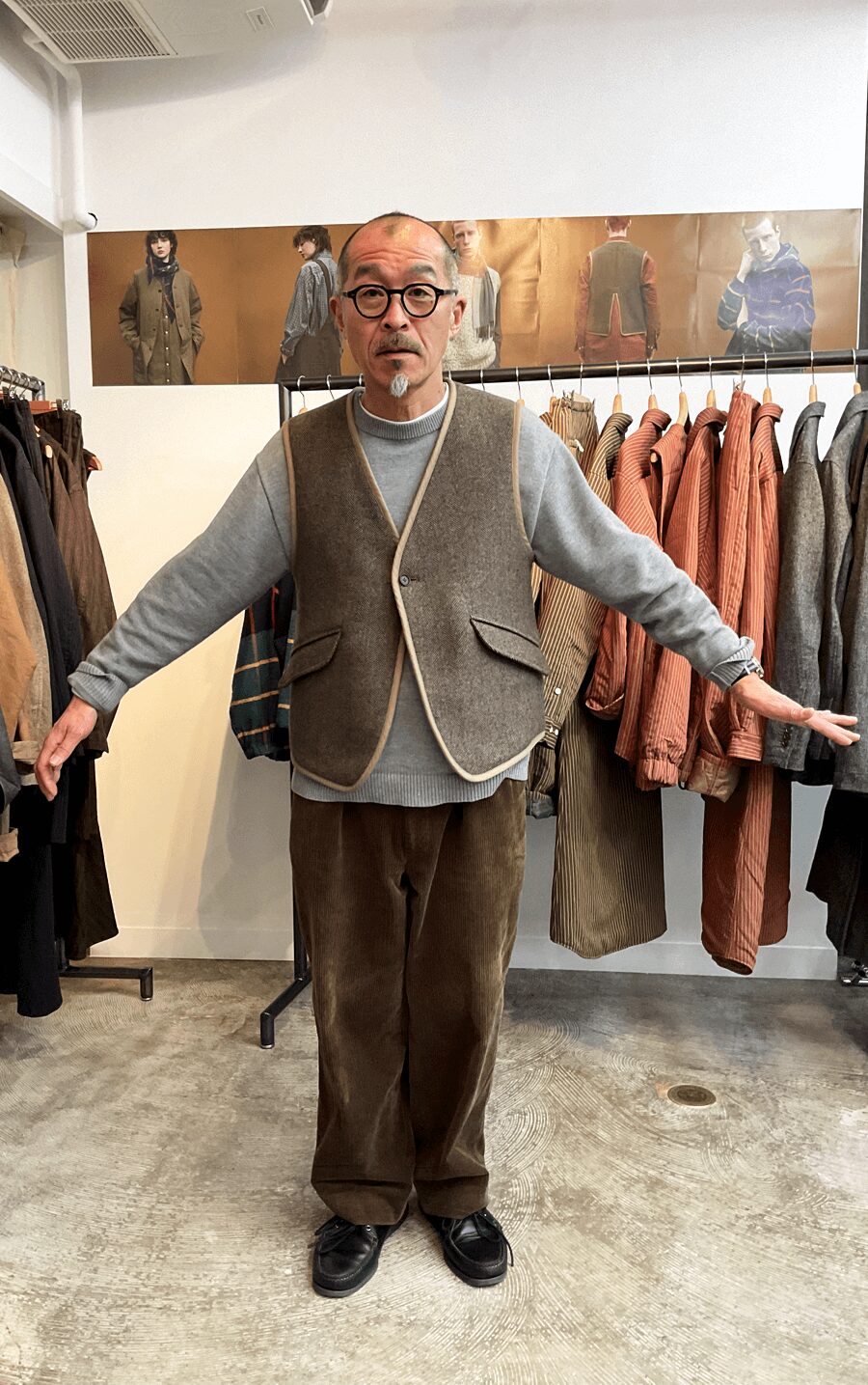 ts(s)　Herringbone Wool Nylon Double Cloth Back Slit Vest