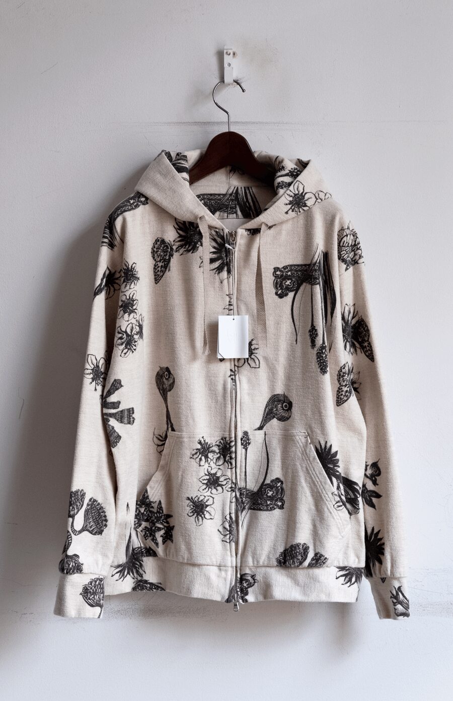 kiivu　ZIP UP HOODED -Drawing Sumi Print Doble + Needle –