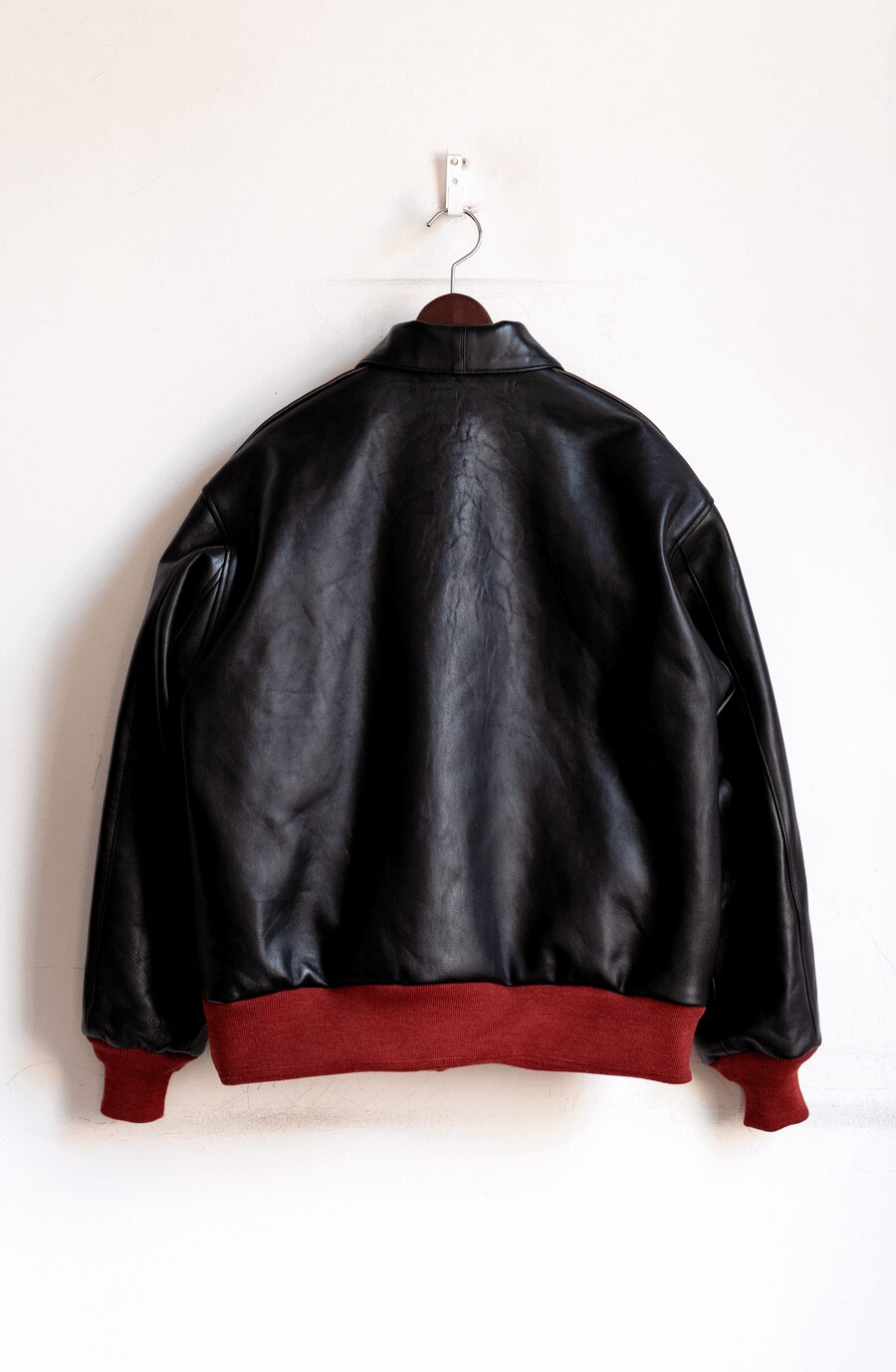 NICENESS　ブラウンコアラムレザー A2ジャケット “MONKMAN” DARK BROWN × RED