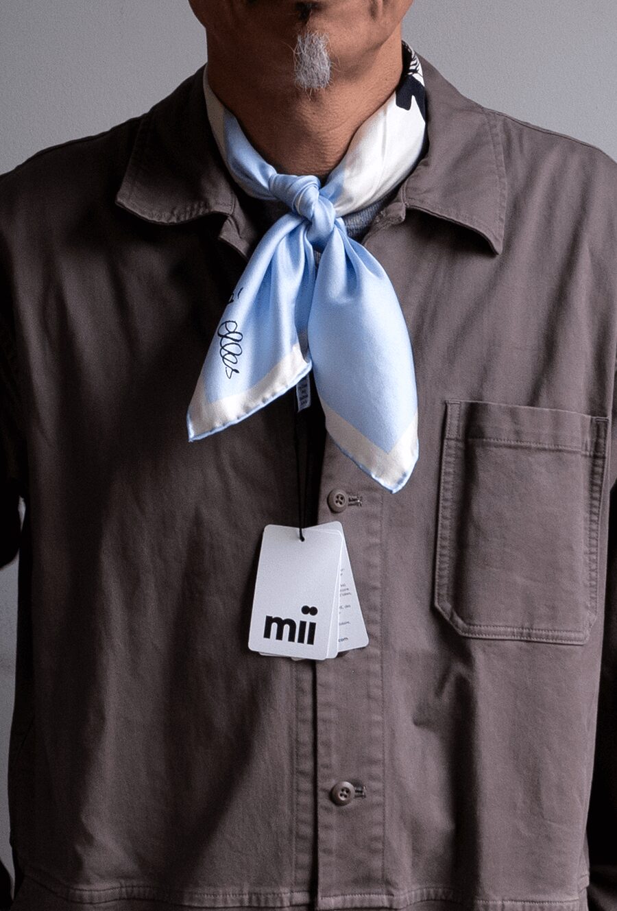 mii　PLACED SCREEN PRINTED SCARF