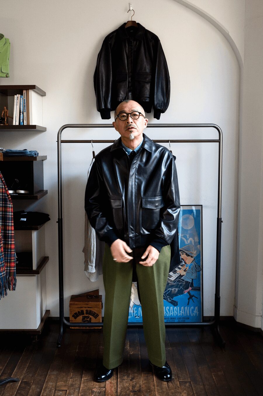 LOEFF　LAMBS LEATHER FLIGHT JACKET