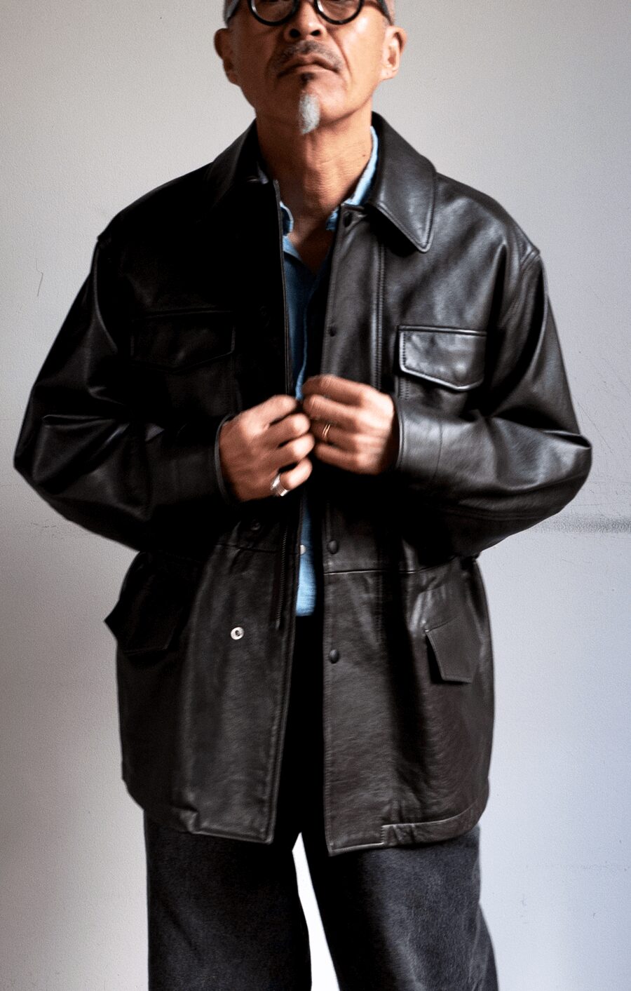 LOEFF　LAMBS LEATHER FIELD JACKET