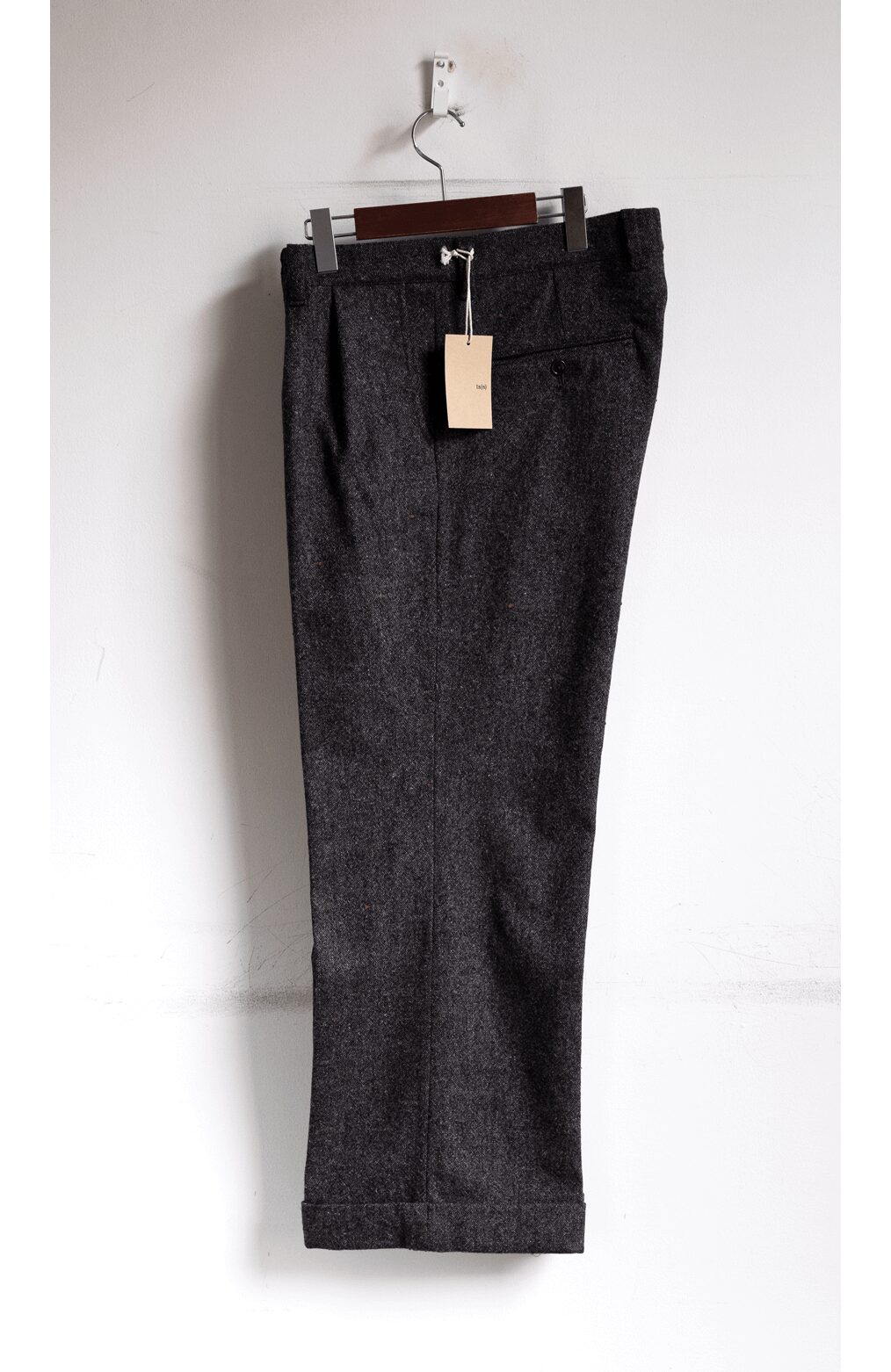 ts(s)　Color Nep Virgin Wool Tweed 2in-Pleat Wide Pants