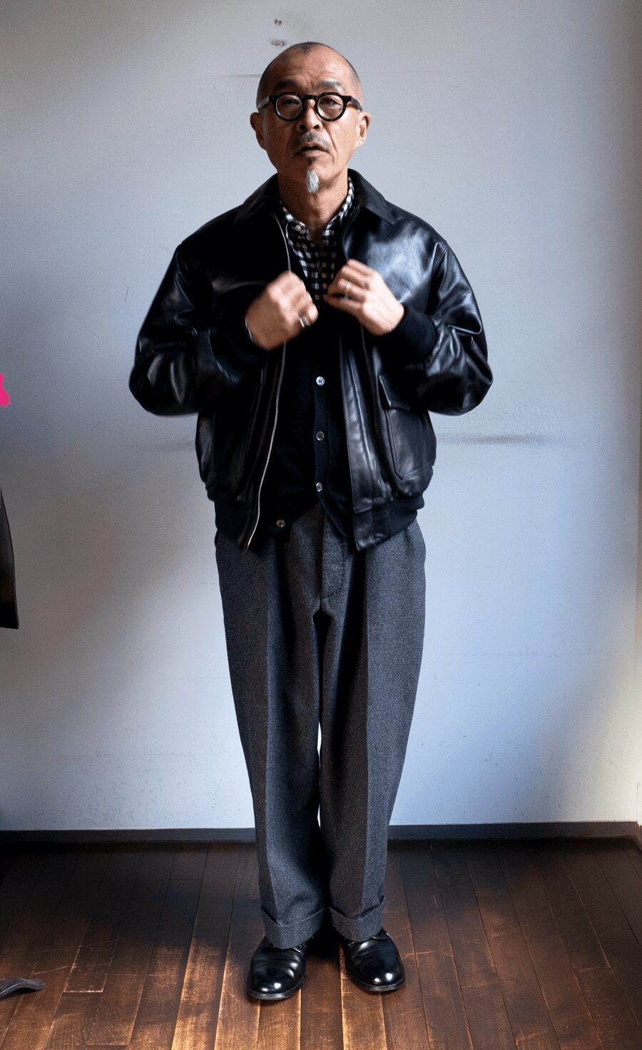 LOEFF　LAMBS LEATHER FLIGHT JACKET