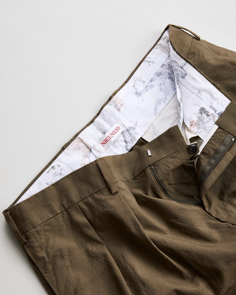 NICENESS　FLYING V CHECK TROUSERS “W.SCHENKER ”