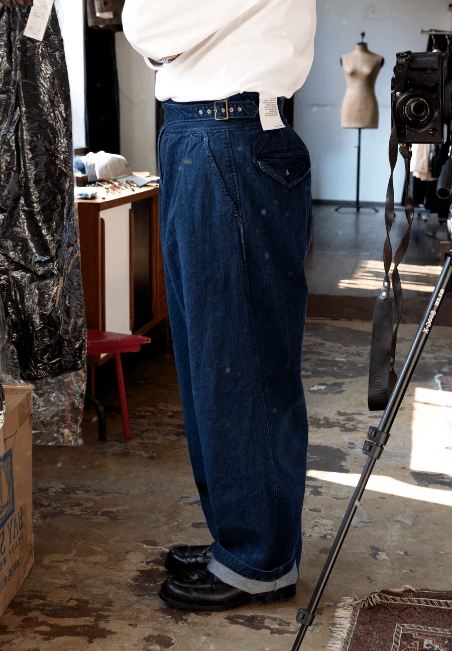 CIOTA　Denim Gurkha Pants Deep Blue