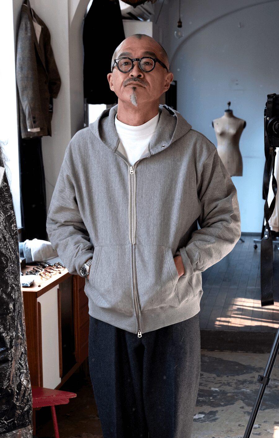 ULTERIOR　FADED SILKY TERRY RW ZIP UP PARKA