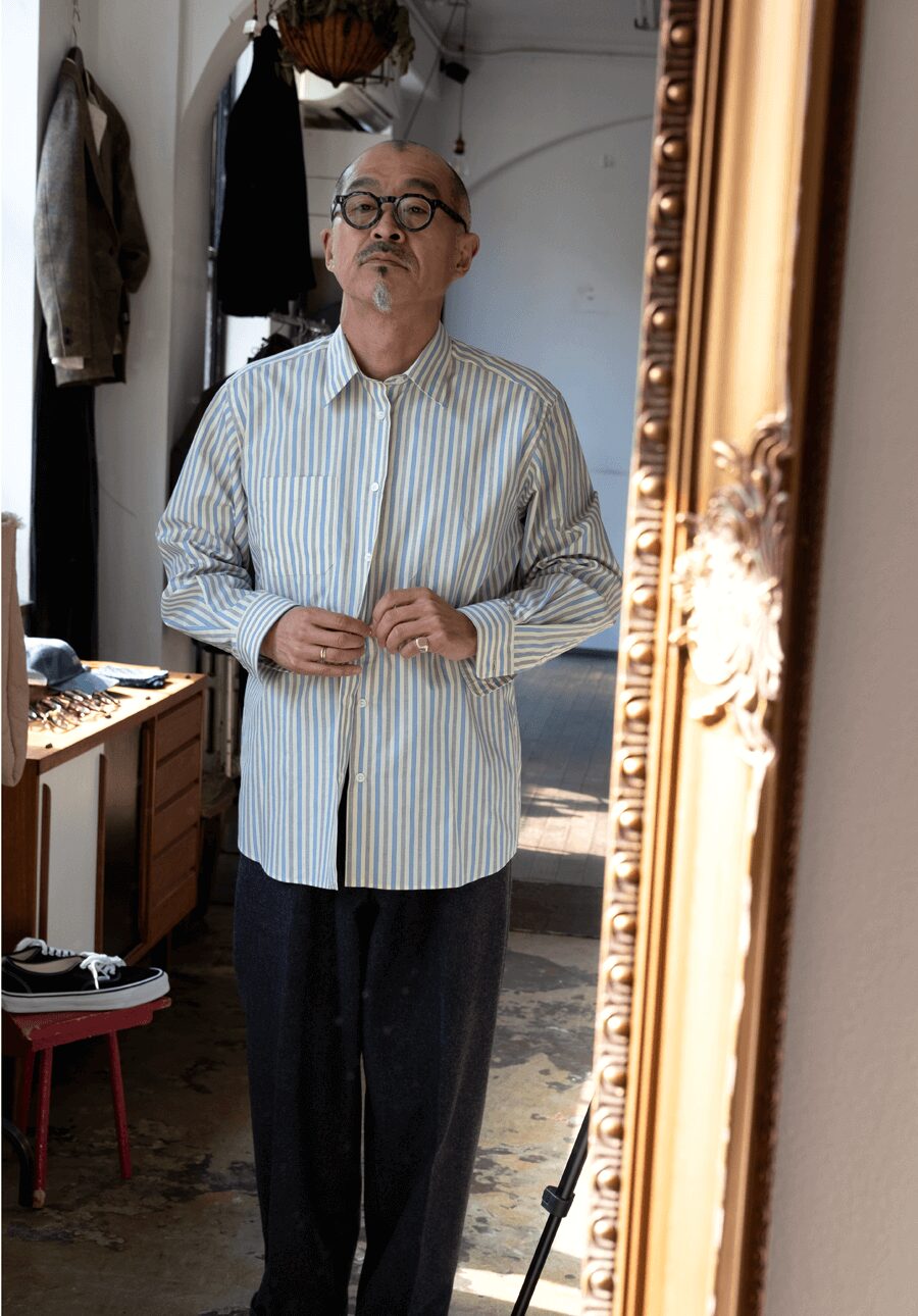 MANAVE　Standard Shirt Multi Stripe