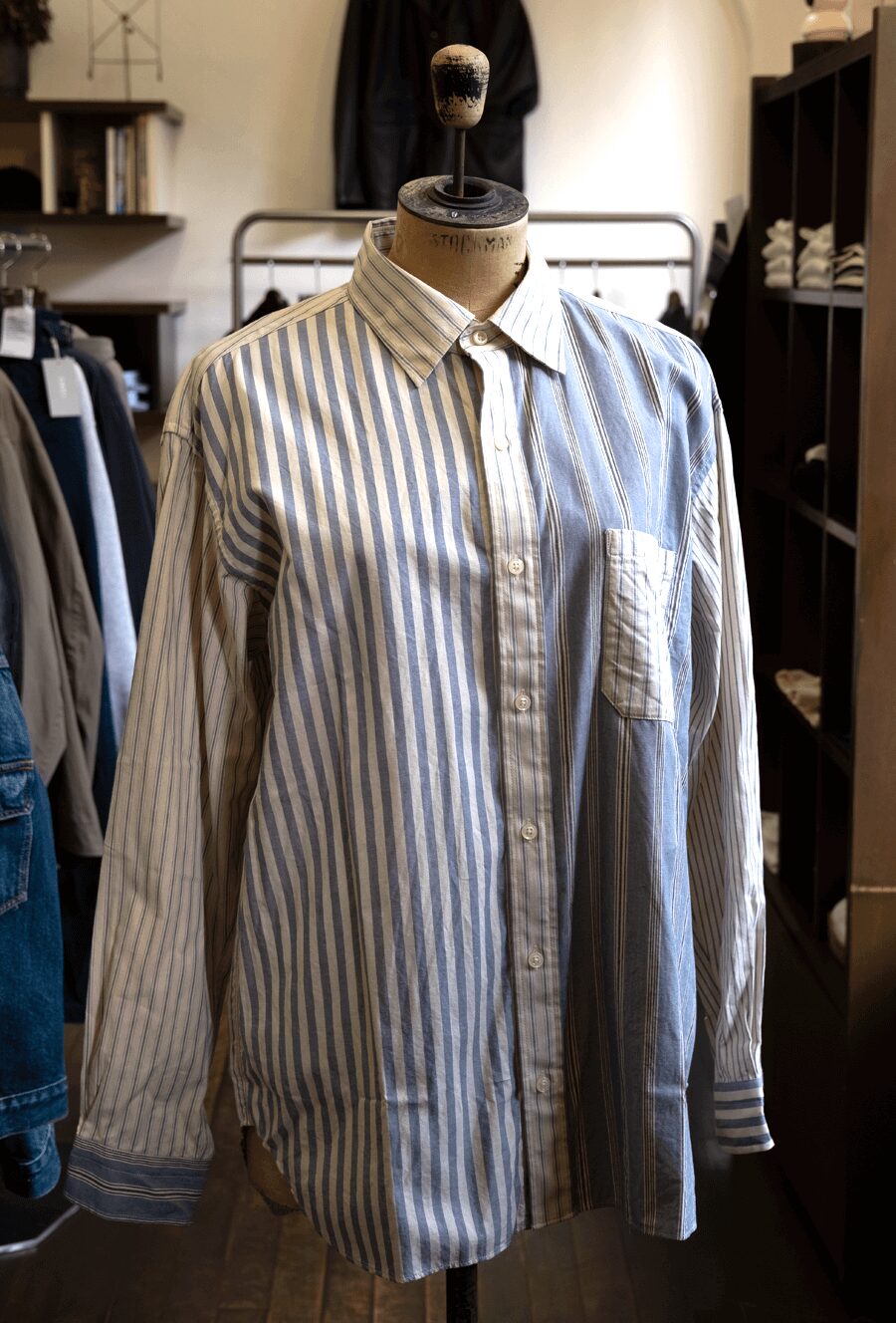 ts(s)　Organic Cotton Seersucker Stripe Crazy Comb Shirt