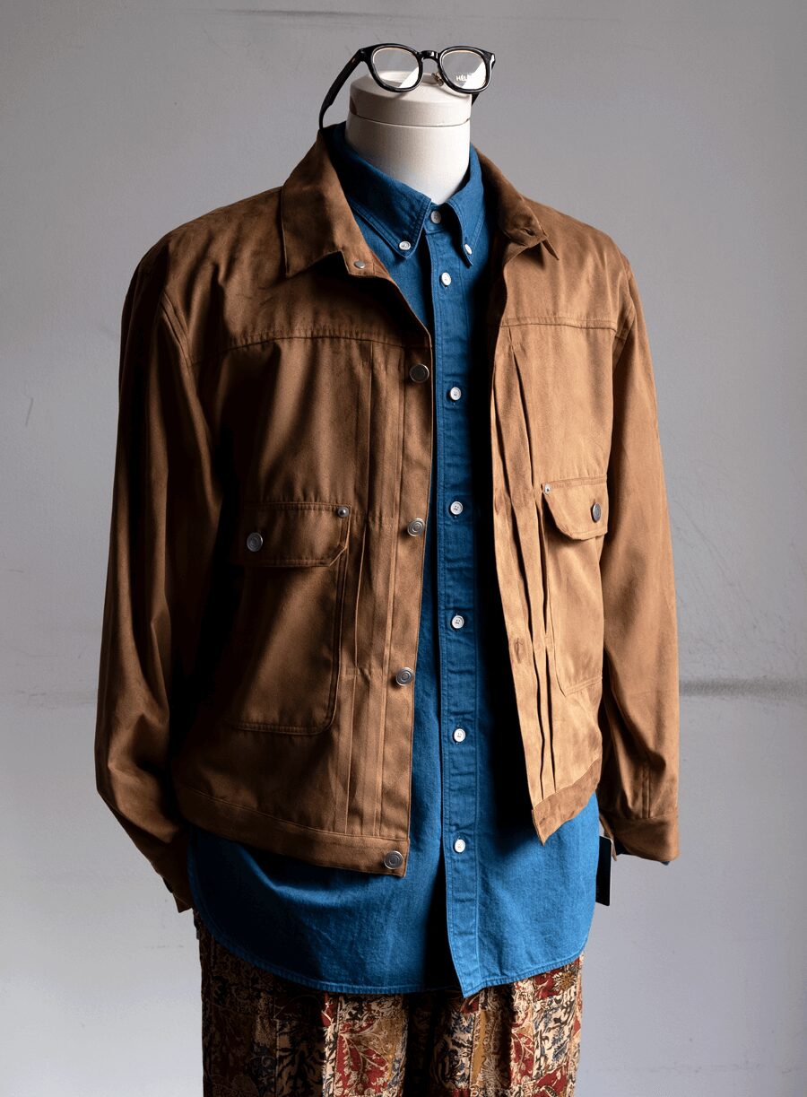 ES:S　SUPER SOFT FAKE SUEDE SHORT TRACK JACKET