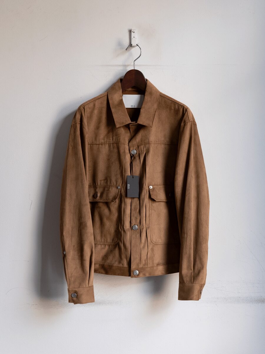 ES:S　SUPER SOFT FAKE SUEDE SHORT TRACK JACKET