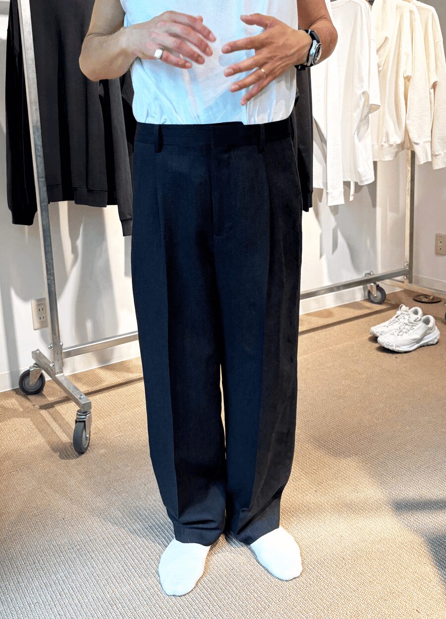 ATON　TWIST WOOL LINEN STANDARD PANTS