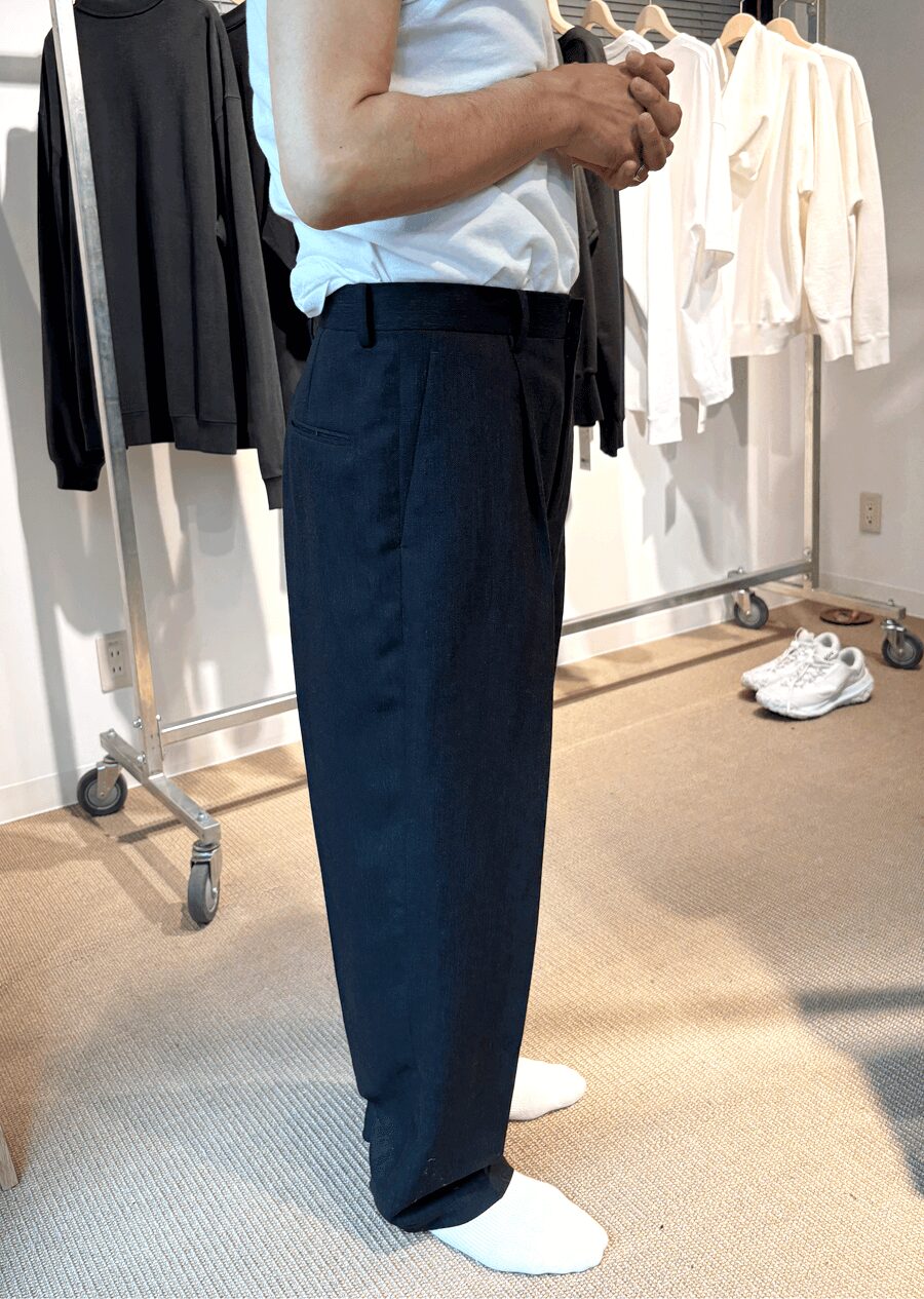 ATON　TWIST WOOL LINEN STANDARD PANTS