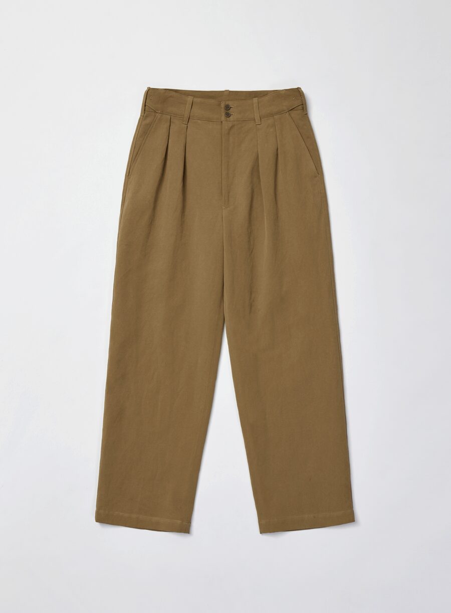 ULTERIOR　RAMIE COTTON WEST POINT TUCKED MIL-TROUSERS