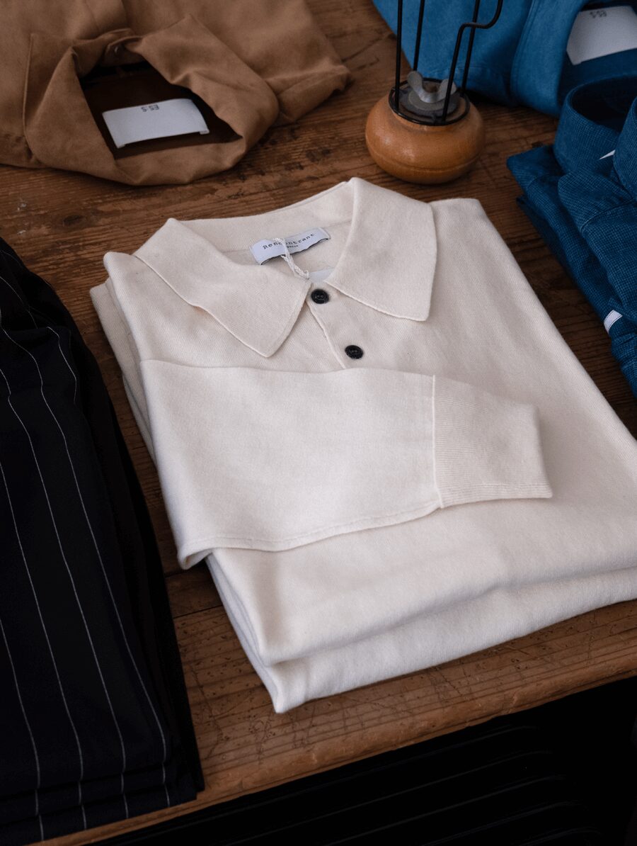 Renocntrant　COTTON NYLON LONG SLEVE POLO SHIRT