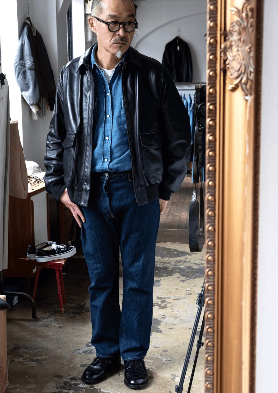 CIOTA　Straight 5 Pocket Pants Navy（One Wash）