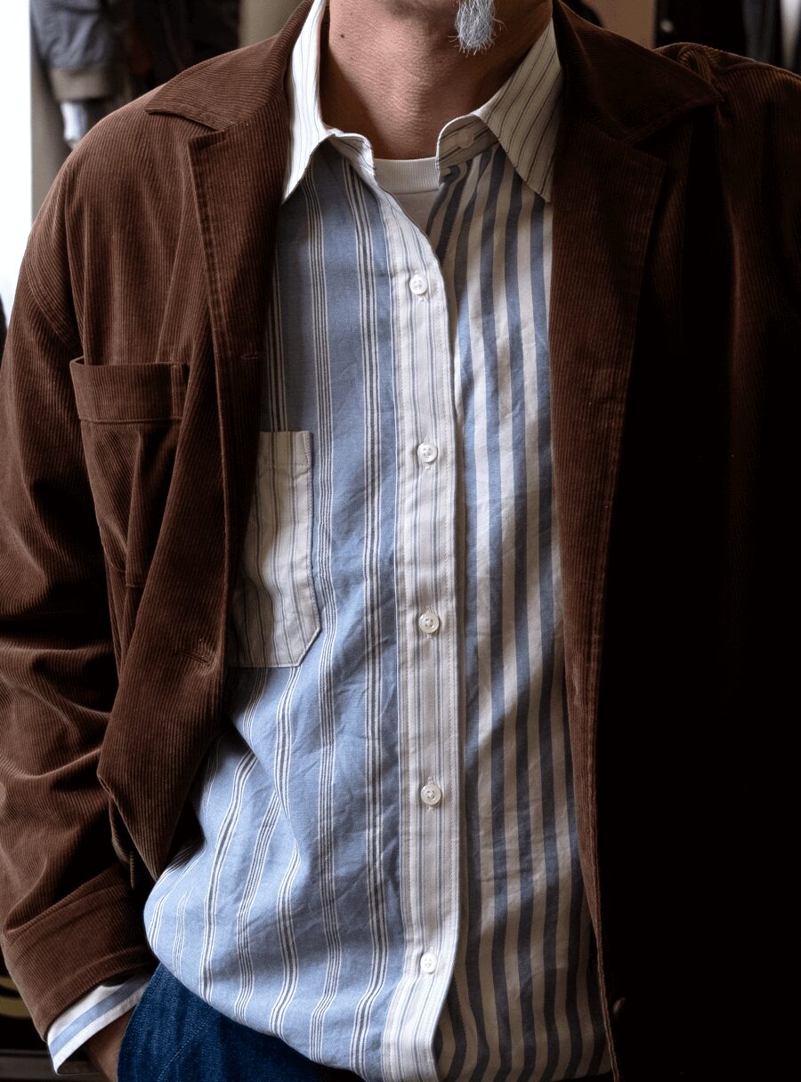 ts(s)　Organic Cotton Seersucker Stripe Crazy Comb Shirt