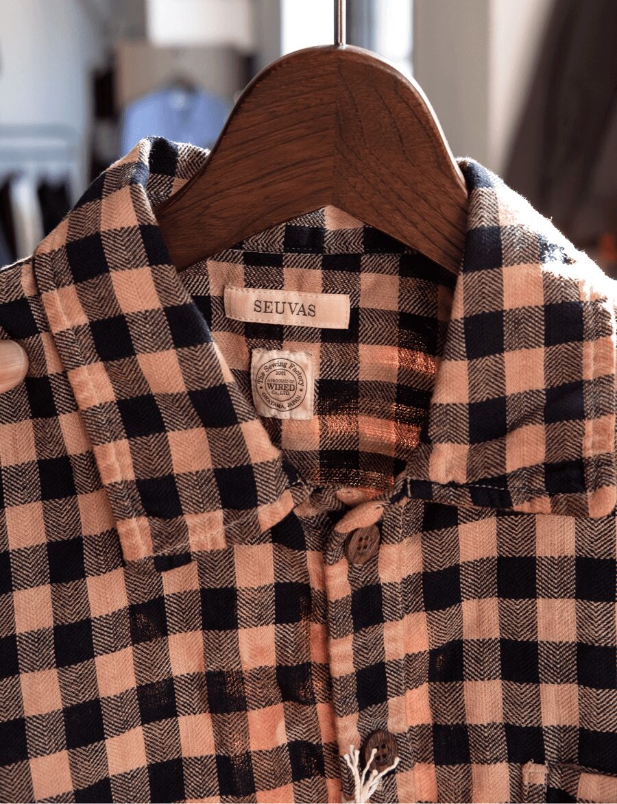 SEUVAS　KAKISHIBU OVERDYE PLAID COMFY SHIRT 