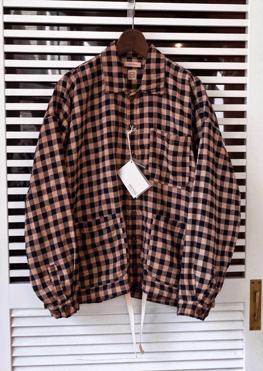 SEUVAS　KAKISHIBU OVERDYE PLAID COMFY SHIRT 