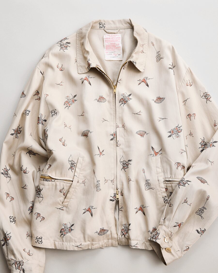 NICENESS　流鏑馬 PRINT GABERDINE JACKET “C.MAXIM”