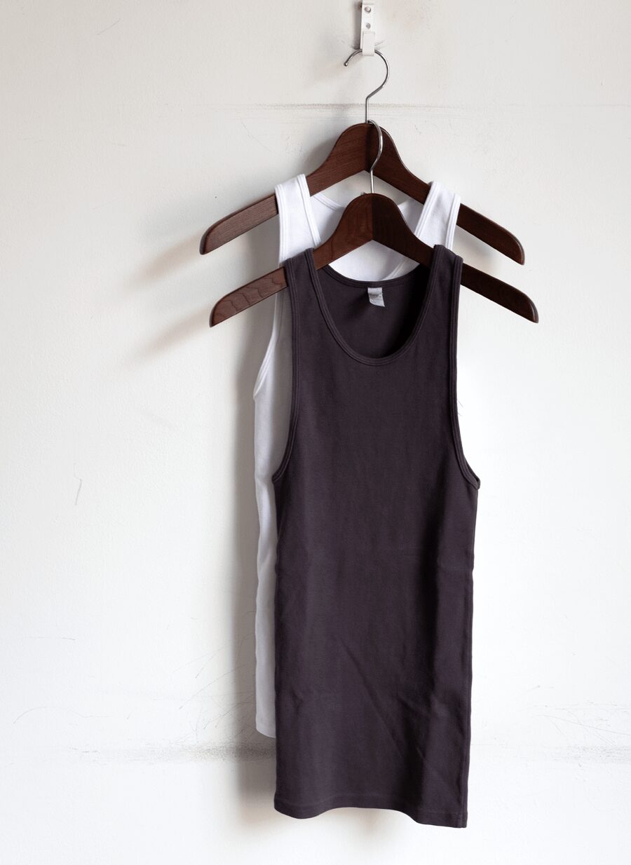 LOS ANGELES APPAREL　2×1 Cotton Spandex Rib Tank