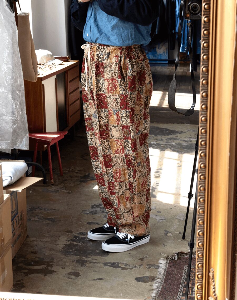 South2 West8　String Slack Pant – Batik Printed Patch Work
