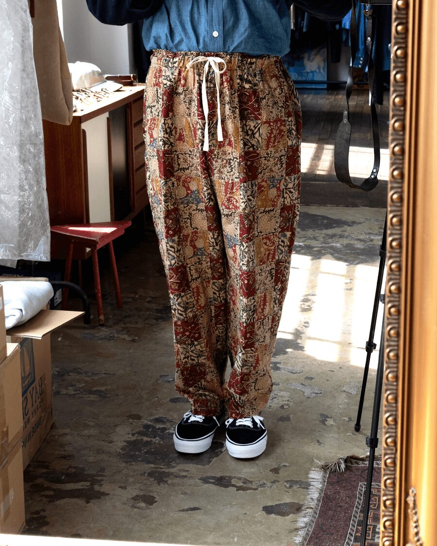 South2 West8　String Slack Pant – Batik Printed Patch Work