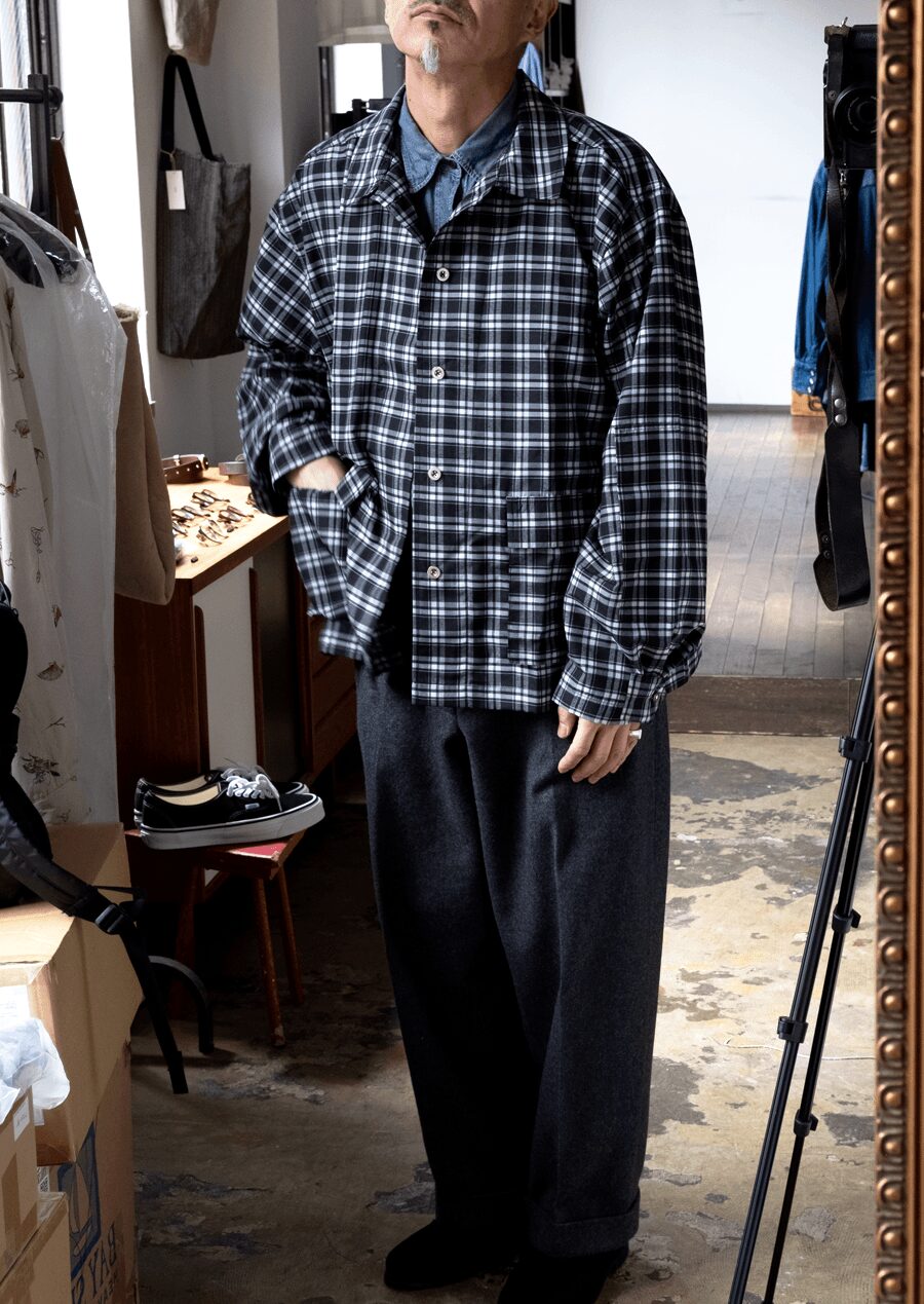 THE MAGUEY　BLACK PLAID UTILITY JACKET