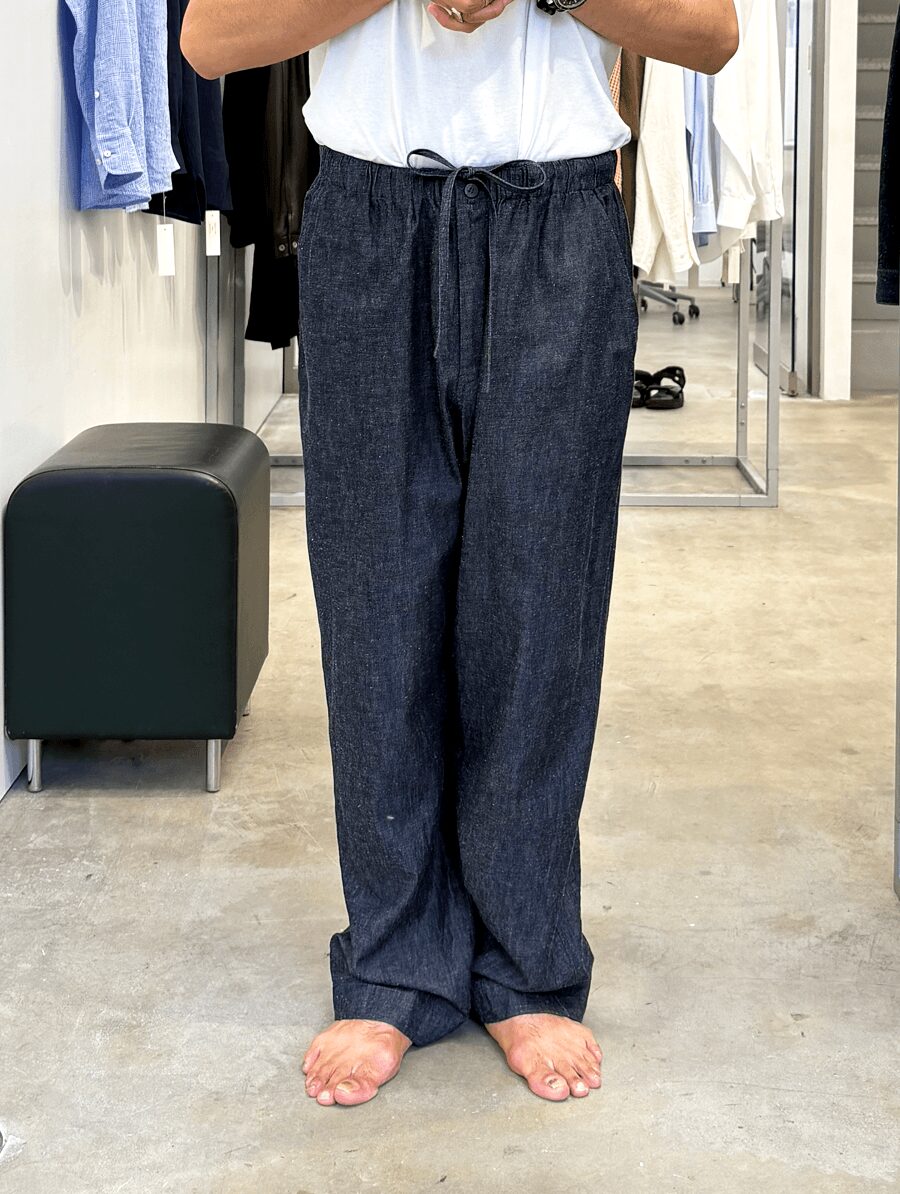 Cale　Cotton Ramie Denim Easy Pants