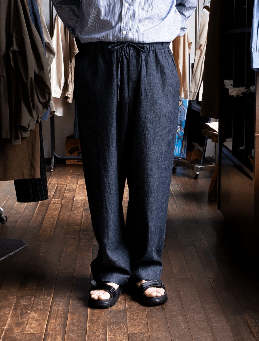 Cale　Cotton Ramie Denim Easy Pants