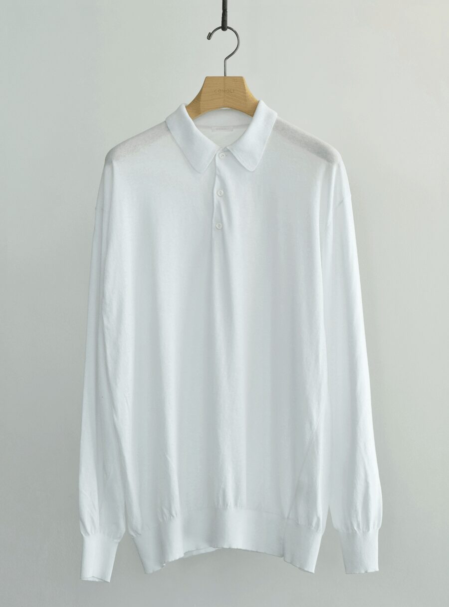 COMOLI　コットン ニットポロ