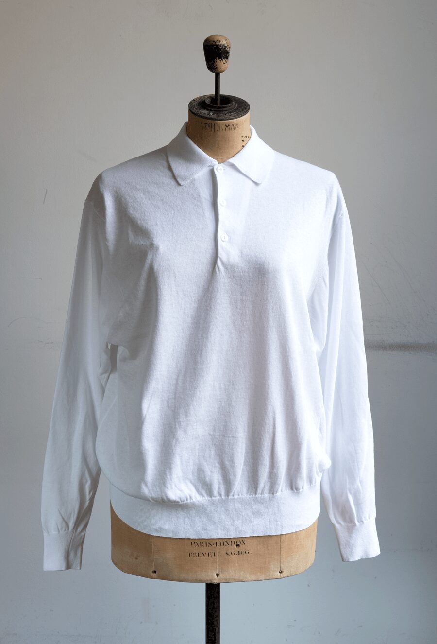 COMOLI　コットン ニットポロ