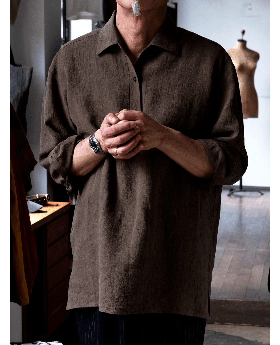 Cale　WATER TWIST LINEN PULLOVER SHIRT