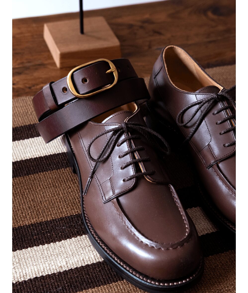 TANNER BATES　ABBEY B17 BRASS BUCKLE  BELT 25mm VINTAGE OAK BARK LEATHER