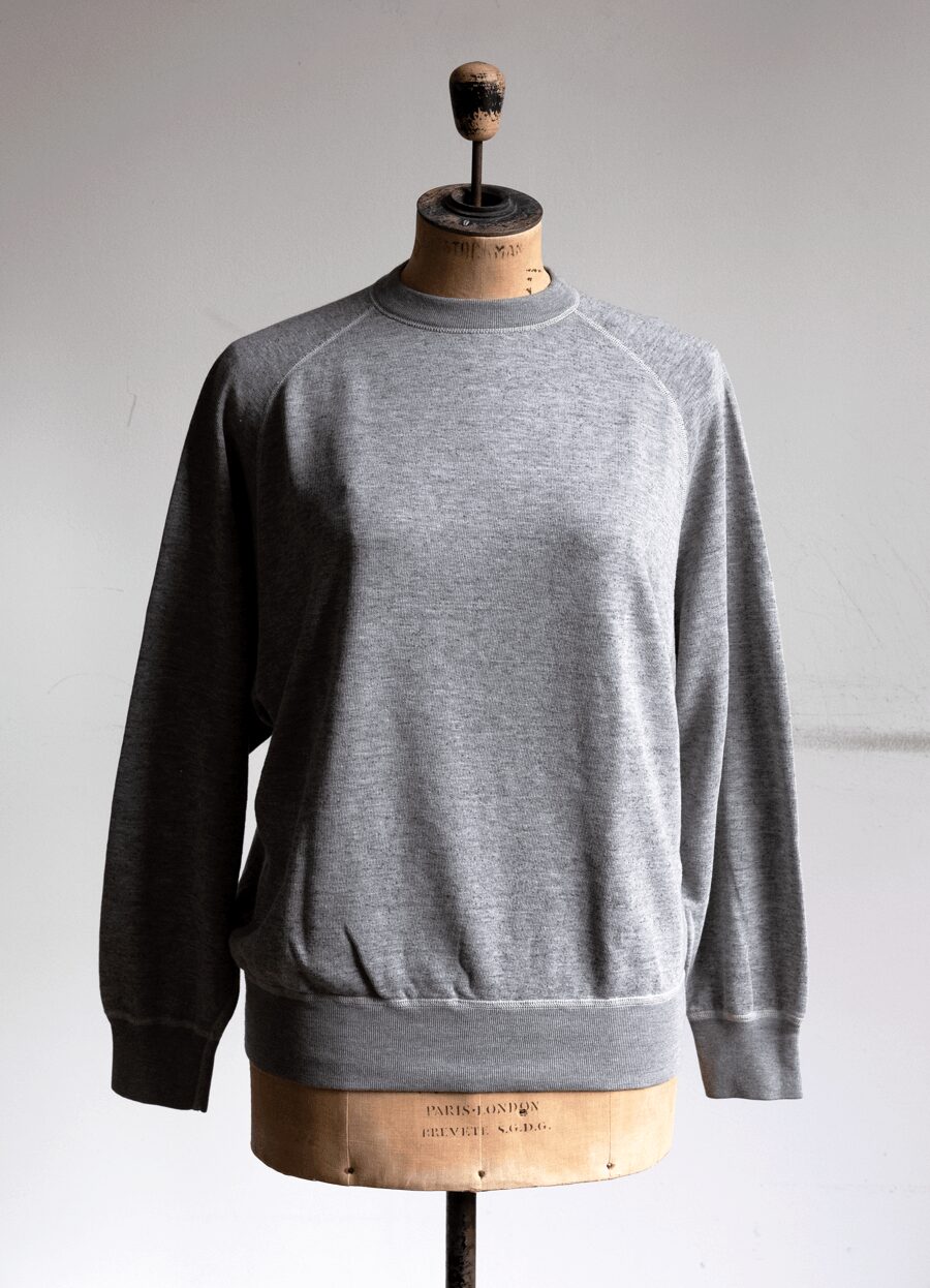 COMOLI　グレー裏毛 クルーネック