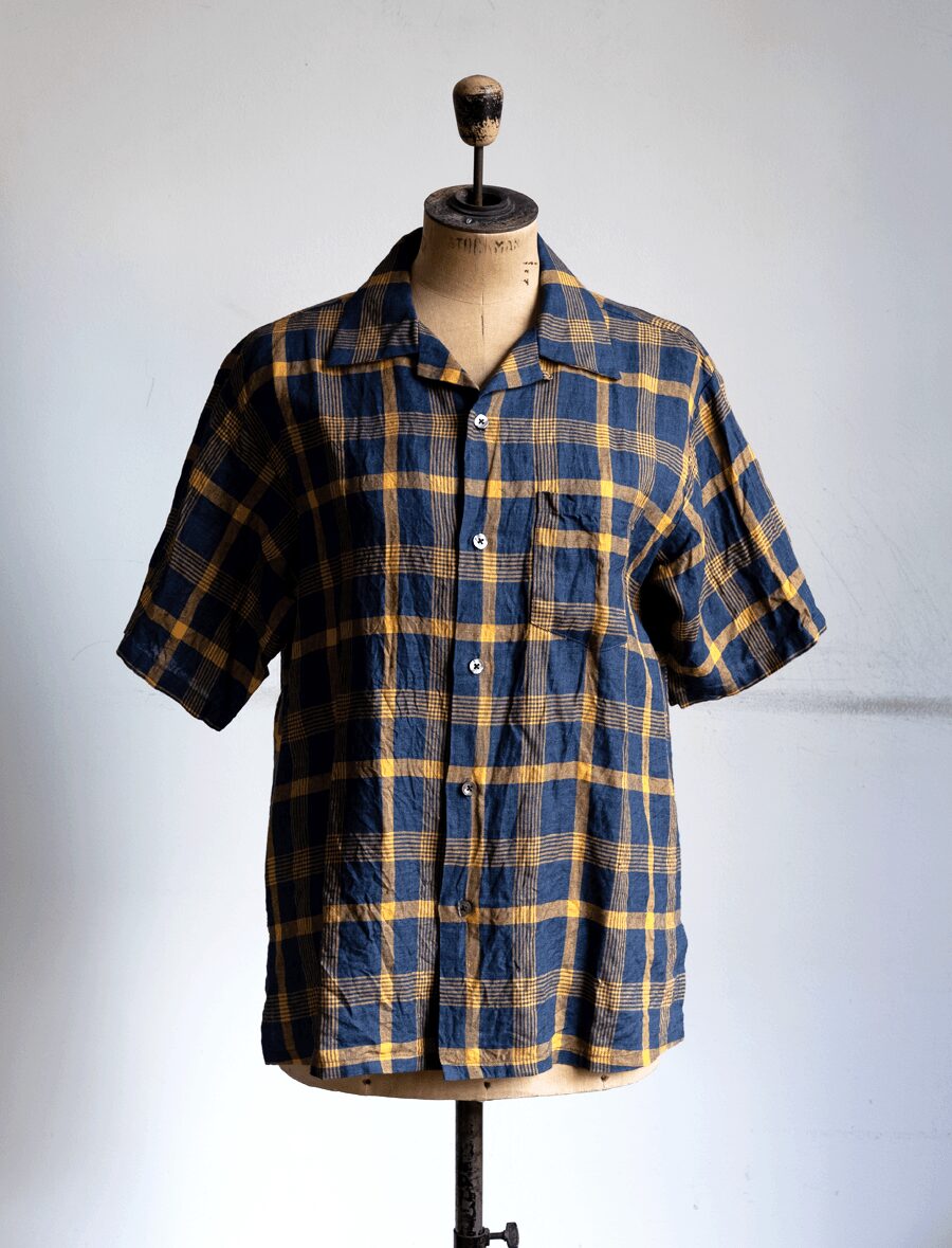 SEUVAS　Linen Open Collar Shirt